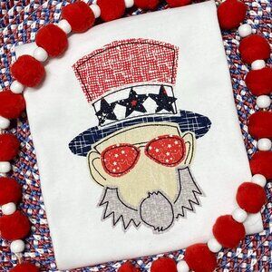 NEW Applique Patriotic Uncle Sam shirt made to order